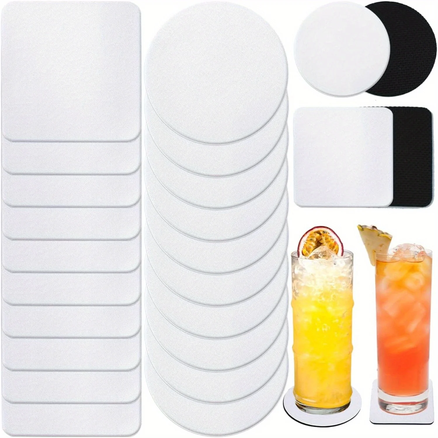 Coaster Sublimation Blank - 30/50 pezzi grezzi per sottobicchieri quadrati